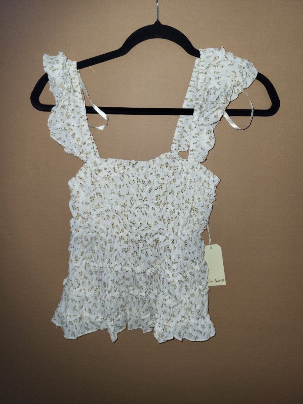 NWT Love Notes Size Large Cropped tier Tank Top Cottage Core Fairy Core
